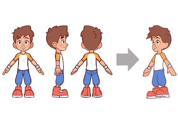 3D Character Reconstruction from Hand-drawn Model Sheets